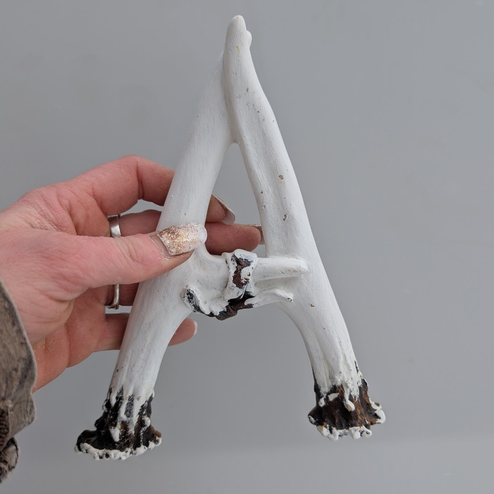 Decorative White Antler Letter A
